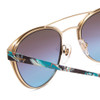 Close Up View of Vogue 4078S Cateye Sunglasses Grey Gold Blue Black/Brown Grey Blue Gradient 53mm