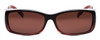 Front View of Foster Grant Ladies 59mm Fitover Sunglasses Black Pink Flower Crystal & Rose Red