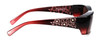 Side View of Foster Grant Ladies 59mm Fitover Sunglasses Black Pink Flower Crystal & Rose Red