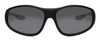 Front View of Foster Grant Solar Shield Mens Classic 60 mm Fitover Sunglasses Black/Grey Flash