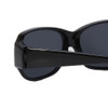 Close Up View of Foster Grant Solar Shield Ladies Cateye 59mm Fitover Sunglasses Gloss Black/Grey
