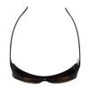 Top View of Foster Grant Shield Oval 70 mm Fitover Sunglasses in Tortoise Havana/Amber Brown