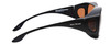 Side View of Foster Grant Shield Unisex Round 60mm Fitover Sunglasses Matte Black/Amber Brown