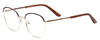 Profile View of Scott&Zelda SZ7429 Designer Progressive Lens Blue Light Blocking Eyeglasses in Satin Brown Gold Glitter Tips Unisex Round Full Rim Metal 50 mm
