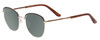 Profile View of Scott&Zelda SZ7429 Designer Polarized Sunglasses with Custom Cut Smoke Grey Lenses in Satin Brown Gold Glitter Tips Unisex Round Full Rim Metal 50 mm