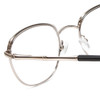 Close Up View of Scott&Zelda SZ7429 Unisex Round Reading Glasses in Black Silver Glitter Tip 50mm