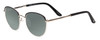 Profile View of Scott&Zelda SZ7429 Designer Polarized Reading Sunglasses with Custom Cut Powered Smoke Grey Lenses in Satin Black Silver Glitter Tips Unisex Round Full Rim Metal 50 mm