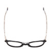 Top View of Scott&Zelda SZ7431 Unisex Oval Reading Glasses in Black Silver Crystal Tips 50mm