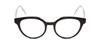 Front View of Scott&Zelda SZ7431 Designer Reading Eye Glasses with Custom Cut Powered Lenses in Gloss Black Silver Crystal Tips Unisex Oval Full Rim Acetate 50 mm