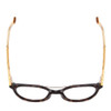 Top View of Scott&Zelda SZ7431 Designer Single Vision Prescription Rx Eyeglasses in Tortoise Havana Brown Gold Crystal Amber Tips Unisex Oval Full Rim Acetate 50 mm