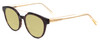 Profile View of Scott&Zelda SZ7431 Designer Polarized Reading Sunglasses with Custom Cut Powered Sun Flower Yellow Lenses in Tortoise Havana Brown Gold Crystal Amber Tips Unisex Oval Full Rim Acetate 50 mm