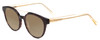 Profile View of Scott&Zelda SZ7431 Designer Polarized Reading Sunglasses with Custom Cut Powered Amber Brown Lenses in Tortoise Havana Brown Gold Crystal Amber Tips Unisex Oval Full Rim Acetate 50 mm