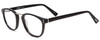 Profile View of Scott&Zelda SZ7436 Designer Progressive Lens Prescription Rx Eyeglasses in Gloss Black Silver Studs Unisex Oval Full Rim Acetate 49 mm