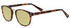 Profile View of Scott&Zelda SZ7436 Designer Polarized Reading Sunglasses with Custom Cut Powered Sun Flower Yellow Lenses in Tortoise Havana Brown Gold Silver Studs Unisex Oval Full Rim Acetate 49 mm