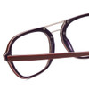 Close Up View of Scott&Zelda SZ7442 Unisex Square Reading Glasses Burgundy Red Silver Purple 52mm
