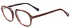 Profile View of Scott&Zelda SZ7442 Designer Blue Light Blocking Eyeglasses in Burgundy Red Silver Triple Layer Purple Unisex Square Full Rim Acetate 52 mm