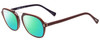 Profile View of Scott&Zelda SZ7442 Designer Polarized Reading Sunglasses with Custom Cut Powered Green Mirror Lenses in Burgundy Red Silver Triple Layer Purple Unisex Square Full Rim Acetate 52 mm