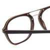 Close Up View of Scott&Zelda SZ7442 Unisex Square Reading Glasses in Navy Blue Silver Brown 52 mm
