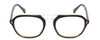 Front View of Scott&Zelda SZ7442 Designer Progressive Lens Prescription Rx Eyeglasses in Navy Blue Cobalt Silver Triple Layer Brown Unisex Square Full Rim Acetate 52 mm