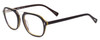 Profile View of Scott&Zelda SZ7442 Designer Progressive Lens Blue Light Blocking Eyeglasses in Navy Blue Cobalt Silver Triple Layer Brown Unisex Square Full Rim Acetate 52 mm