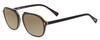 Profile View of Scott&Zelda SZ7442 Designer Polarized Sunglasses with Custom Cut Amber Brown Lenses in Navy Blue Cobalt Silver Triple Layer Brown Unisex Square Full Rim Acetate 52 mm