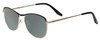 Profile View of Scott&Zelda SZ7451 Designer Polarized Sunglasses with Custom Cut Smoke Grey Lenses in Matte Black Gold Gloss Tips Unisex Classic Full Rim Metal 55 mm