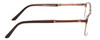 Side View of Scott&Zelda SZ7454 Designer Blue Light Blocking Eyeglasses in Matte Brown Satin Copper Unisex Rectangle Full Rim Metal 55 mm