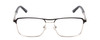 Front View of Scott&Zelda SZ7454 Designer Progressive Lens Prescription Rx Eyeglasses in Matte Black Silver Unisex Rectangle Full Rim Metal 55 mm