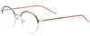 Profile View of Scott&Zelda SZ7455 Ladies Semi-Rimless Reading Glasses Burgundy Red Silver 48 mm