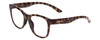 Profile View of Smith Optics Caper Designer Blue Light Blocking Eyeglasses in Tortoise Havana Brown Gold Ladies Classic Full Rim Acetate 53 mm