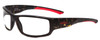 Profile View of Smith Optics Survey Designer Reading Eye Glasses in Matte Camo Brown Unisex Wrap Full Rim Acetate 60 mm