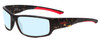 Profile View of Smith Optics Survey Designer Progressive Lens Blue Light Blocking Eyeglasses in Matte Camo Brown Unisex Wrap Full Rim Acetate 60 mm