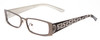 Profile View of Calabria Opti Clear 3413 Designer Blue Light Blocking Eyeglasses in Gun Metal Silver Black Unisex Rectangle Full Rim Metal 52 mm