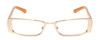 Front View of Calabria Opti Clear 3413 Rectangle Designer Reading Glasses Gold Brown Tan 52 mm