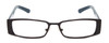 Front View of Calabria Opti Clear 3413 Designer Reading Glasses in Black Gun Metal Grey 52 mm