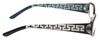 Side View of Calabria Opti Clear 3413 Designer Blue Light Blocking Eyeglasses in Black Gun Metal Grey Unisex Rectangle Full Rim Metal 52 mm
