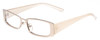 Profile View of Calabria Opti Clear 3413 Designer Blue Light Blocking Eyeglasses in Gun Metal Silver White Unisex Rectangle Full Rim Metal 52 mm