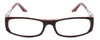 Front View of Calabria Opti Clear 3479 PETITE Women Designer Reading Glasses in Black Red 51mm