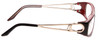 Side View of Calabria Opti Clear 3479 PETITE Designer Blue Light Blocking Eyeglasses in Black Red Ladies Oval Full Rim Acetate 51 mm