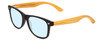 Profile View of Coyote Woodie Designer Blue Light Blocking Eyeglasses in Black Silver Brown Bamboo Wood Unisex Classic Full Rim Wood 52 mm