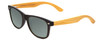 Profile View of Coyote Woodie Designer Polarized Reading Sunglasses with Custom Cut Powered Smoke Grey Lenses in Black Silver Brown Bamboo Wood Unisex Classic Full Rim Wood 52 mm