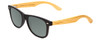 Profile View of Coyote Woodie Designer Polarized Sunglasses with Custom Cut Smoke Grey Lenses in Black Silver Brown Bamboo Wood Unisex Classic Full Rim Wood 52 mm