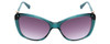 Front View of Bebe BB7141-471 Ladies Cateye Sunglasses Crystal Teal Tortoise & Grey Smoke 57mm