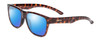 Profile View of Smith Optics Lowdown Slim 2 Designer Polarized Sunglasses with Custom Cut Blue Mirror Lenses in Tortoise Havana Brown Gold Unisex Classic Full Rim Acetate 53 mm
