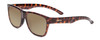 Profile View of Smith Optics Lowdown Slim 2 Designer Polarized Sunglasses with Custom Cut Amber Brown Lenses in Tortoise Havana Brown Gold Unisex Classic Full Rim Acetate 53 mm