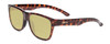 Profile View of Smith Optics Lowdown Slim 2 Designer Polarized Reading Sunglasses with Custom Cut Powered Sun Flower Yellow Lenses in Tortoise Havana Brown Gold Unisex Classic Full Rim Acetate 53 mm