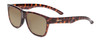 Profile View of Smith Optics Lowdown Slim 2 Designer Polarized Reading Sunglasses with Custom Cut Powered Amber Brown Lenses in Tortoise Havana Brown Gold Unisex Classic Full Rim Acetate 53 mm