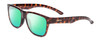 Profile View of Smith Optics Lowdown Slim 2 Designer Polarized Reading Sunglasses with Custom Cut Powered Green Mirror Lenses in Tortoise Havana Brown Gold Unisex Classic Full Rim Acetate 53 mm