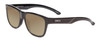 Profile View of Smith Optics Lowdown Slim 2 Designer Polarized Sunglasses with Custom Cut Amber Brown Lenses in Gloss Black Unisex Classic Full Rim Acetate 53 mm