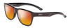 Profile View of Smith Optics Lowdown Slim 2 Designer Polarized Sunglasses with Custom Cut Red Mirror Lenses in Gloss Black Unisex Classic Full Rim Acetate 53 mm